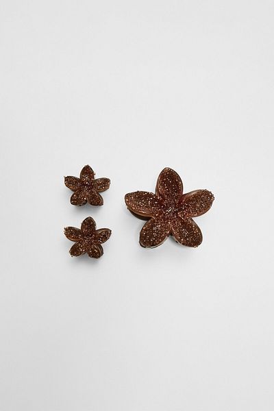 Stradivarius Set of 3 floral hair clips