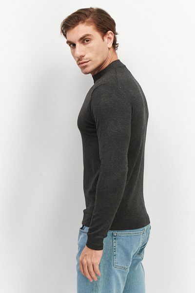 Sorbino Men Mock Neck Plain Sweaters, Grey