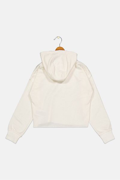 JACK WİLLS Kids Girl Hooded Graphic Printed Long Sleeves Sweatshirt, White