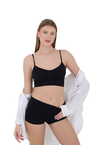 CNT Boxer scurt pentru femei din microfibră, pachet special de 1 - negru, alb, piele |   S/M, L/XL