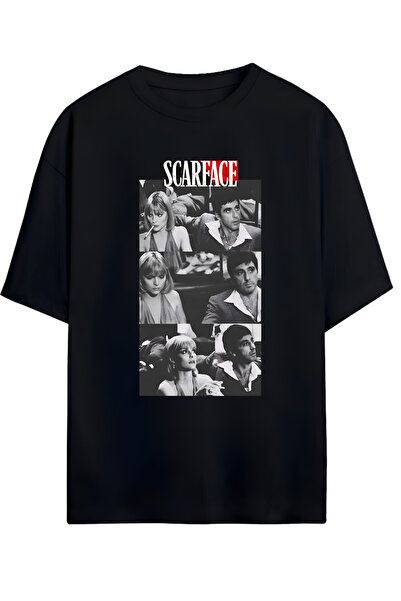MAGORS Scarface Elvira - Tricou oversize unisex din bumbac cu imprimeu înalt ...