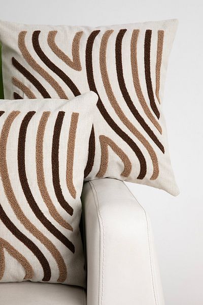 FAVORA Комплект от 2 бродирани възглавници Ocean Linen - 42x42, кафяв