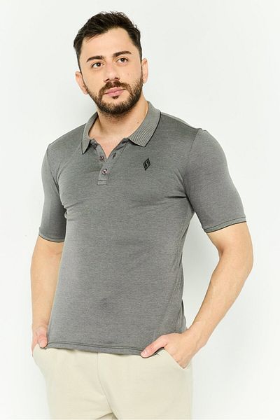 SKECHERS Men Sportswear Fit Short Sleeve Outdoor Polo Shirt, Grey