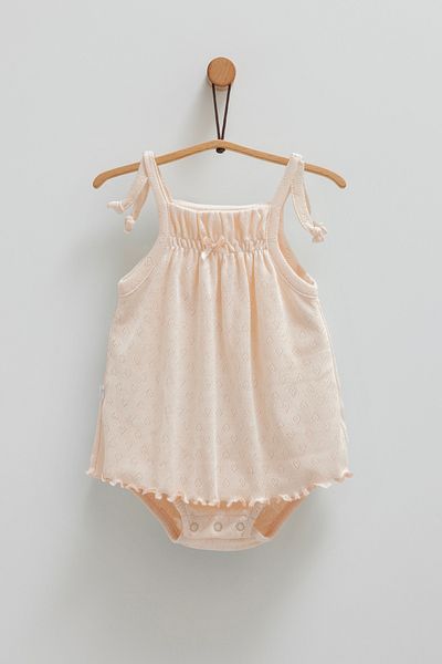 Caramell Baby Girl Rope Strap Gilet with Bottom Straps 100% Cotton 2025 Summer Season