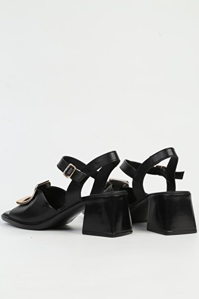 Pierre Cardin Hakiki Deri Siyah Kadın Topuklu Ayakkabı PC-54634