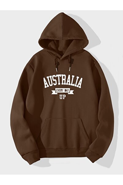 Lider Leather Hanorac imprimat cu glugă – Confort din amestec de bumbac și po...