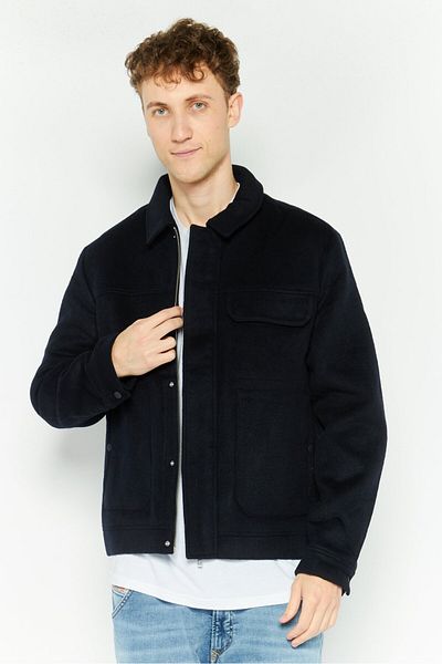 Esprit Men Solid Jacket Shirt, Navy
