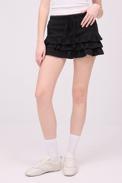 Addax E16750-J5 Model Ruffle Mini Skirt