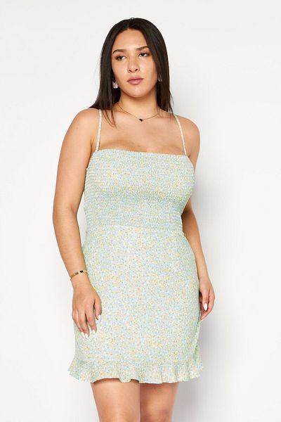 French Connection Women Floral Printed Mini Dress, Sage Combo