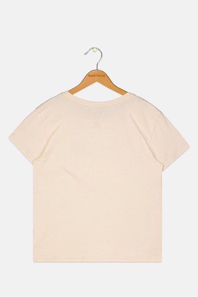 Roxy Kids Girl Graphic Printed Short Sleeve Top, Light Peach Combo
