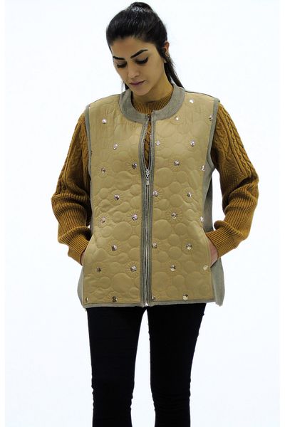 Sementa Zero Collar Front Quilted Vest