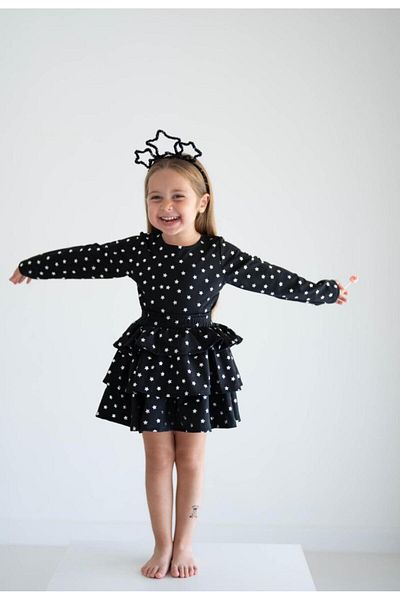 mon icone Star Print Skirt - Blouse - Crown 3Pcs Set