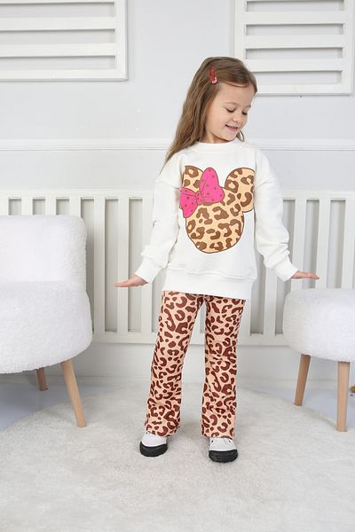 e-çocuk Costum pentru fete cu model leopard 55-555
