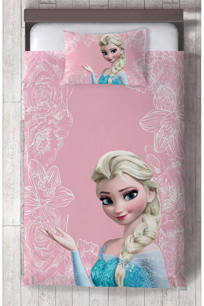 MASAL ODAM BEBEK VE ÇOCUK ODASI Motifli Elsa Desenli Pembe Yatak Örtüsü