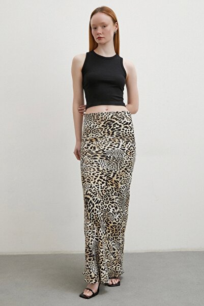 Never more Ecru Bloody Skirt - Leopard Pattern