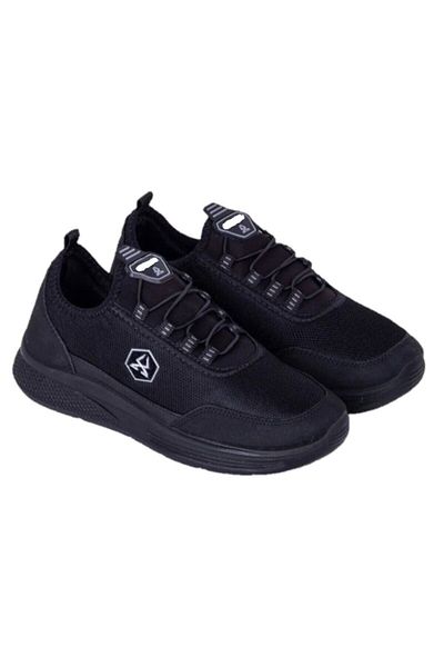 ALTUNTAŞ Men's Orthopedic Sneakers - Laceless, Casual Fitness Shoes, Black