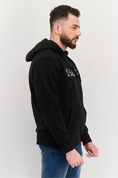 BENCH Men Sportswear Fit Hooded Outdoors Sweatshirt, Black