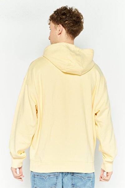 Esprit Men Hooded Textured Long Sleeve Sweatshirt, Yellow