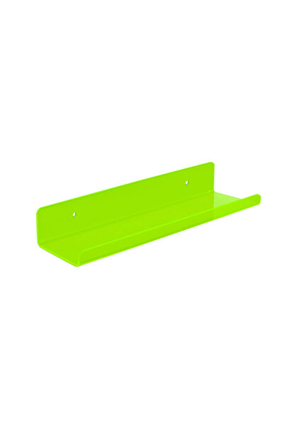 Trend Pleksi Transparan Neon Yeşil Duvar Raf (50cm x 10cm)