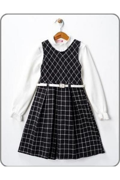 ANNA CARİNA Carina 187-01-25 Girls' Jacquard Soft Textured Dress 5-8 Years