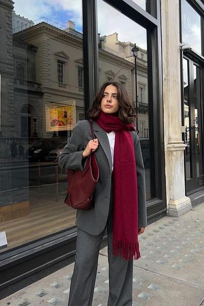 Behills Puffy Soft Textured Wrap, Scarf and Burgundy for Women