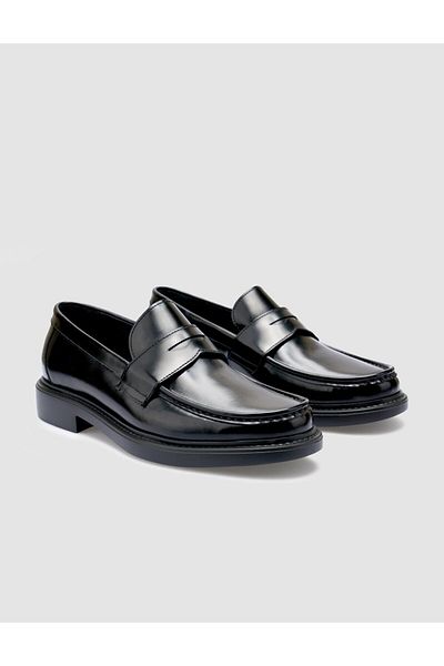 Cabani 100% Opening Genuine Leather Black Men's Loafer