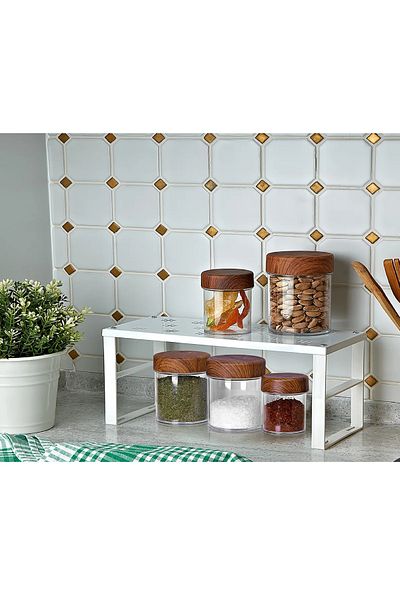 Dükkanönü 7Pcs Stainless Metal Kitchen Cabinet Shelf Organizer - Org-02 for Plates, Cups and Pots