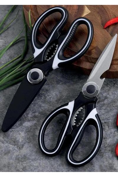 OZN AKSESUAR Stainless Steel Ultra Sharpened Kitchen Scissors Multi-Purpose Fish Meat Vegetable Scissors