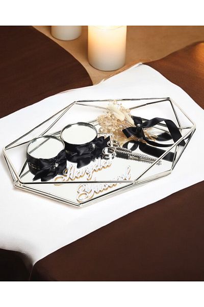 CyzHome Elation Silver Prism Promise Engagement Ring Tray