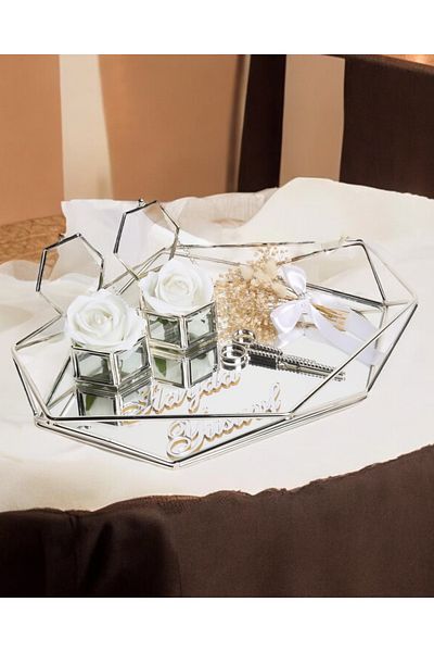 CyzHome Elation Silver Prism Promise Engagement Tray