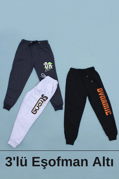 YA KO KİDS Pantaloni de trening cu buzunar dublu pentru băiat din 3 piese Dynamic-Stron-Or