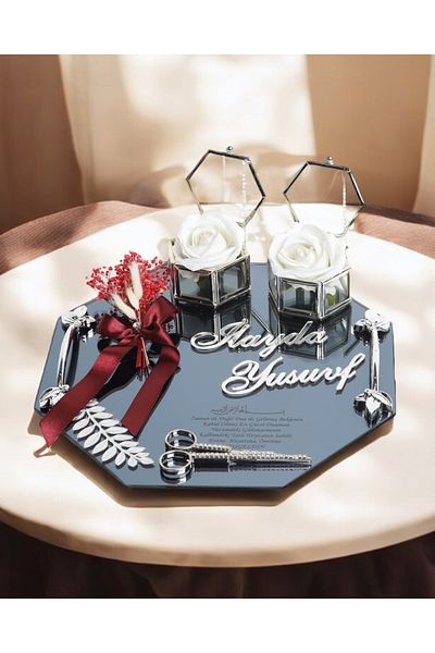 CyzHome Affinity Silver Engagement Tray - Wordless Features