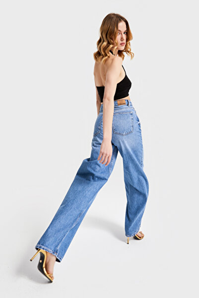 its basic Blue Super High Waist Skater Fit - 100% Cotton Denim Women's Jeans 2S5-4