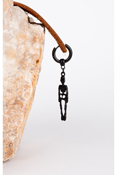 Piercing Market Steel & Silver Erkek Unisex Çelik Sallantılı İskelet Küpe Paslanma Kararma Yapmaz