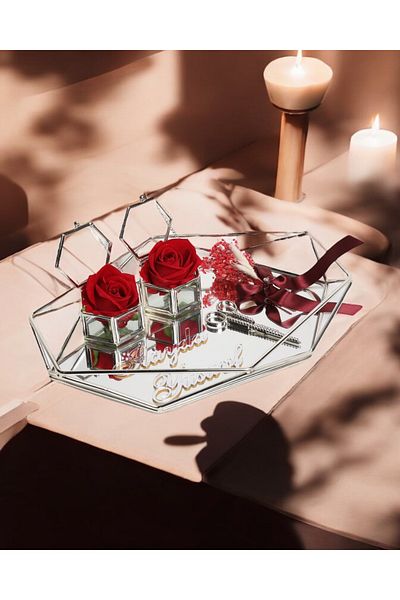 CyzHome Elation Silver Prism Promise Engagement Tray
