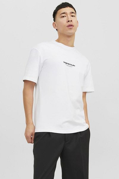 Jack & Jones Тениска JORVESTERBRO с кръгло деколте, SS, NOOS, бяла