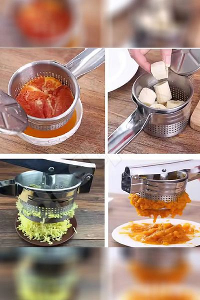 safestore Stainless Steel Potato Masher with Chamber Juicer for Baby Suitable for Puree All Vegetables and Fruits