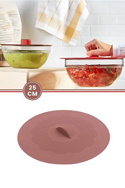 Flosoft Orta Tencere Vantuz Kapak 25 cm Kahverengi