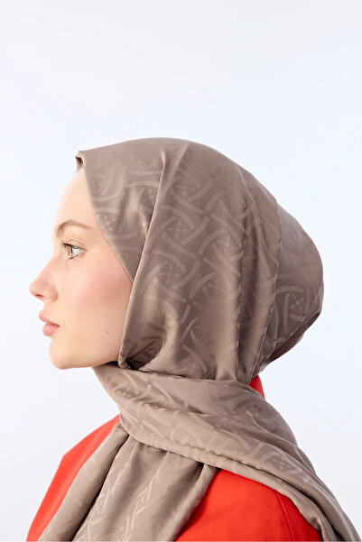 cs camellia scarf Şal cu model elegant din jacquard mătăsos - nurcă