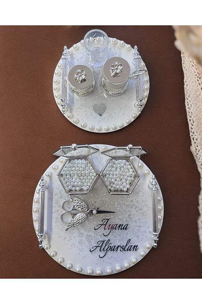 CyzHome Promise Engagement Tray with Ethereal Silver Pearls