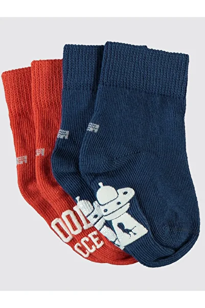 Civil Baby Baby Boy Anti-Slip 2-Piece Socks Navy Blue