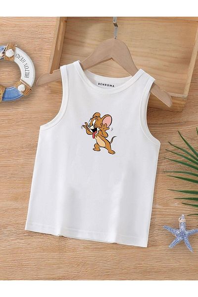 BENROMA 1 produs pentru achiziții de 6 și peste Tricou pentru copii fără mâneci imprimat cu personaj de desene animate