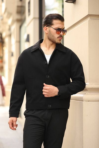 gm giyimarket Ανδρικό παλτό με στάμπα Oversize