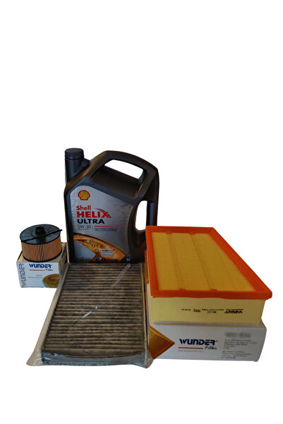 WUNDER RENAULT MEGANE 4 1.3 TCE PERİYODİK FİLTRE VE SHELL 5W30 YAĞ BAKIM SETİ