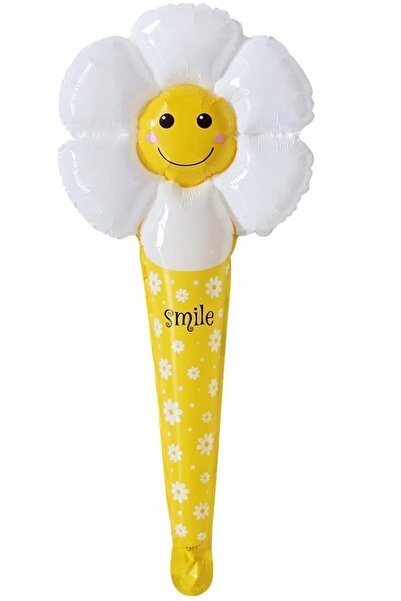 Bkmc مقبض مبتسم الوجه البابونج الأصفر احباط بالون