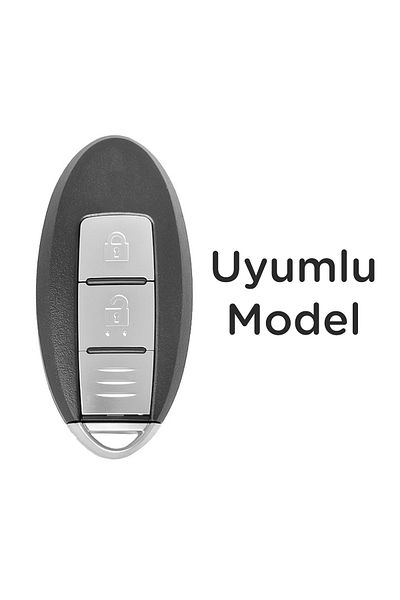Luxe Aksesuarr Nissan Qashqai Micra Tiida X-Trail Compatible Smart 2 Button Key Remote Silicone Case Bryaz Color