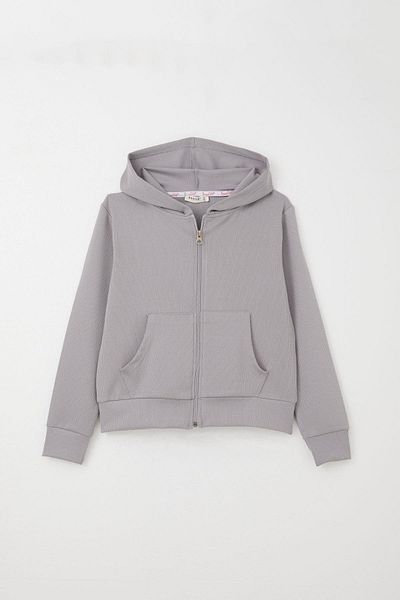 Breeze 9-14 Years Old Girl's Gray Hooded Trousers Set - Set of 3