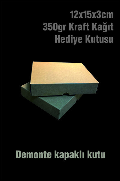 Örün Matbaa 12 Adet 15x12x3cm Kraft Kutu Hediyelik Kutu Karton Kutu Yılbaşı Kutusu Demonte Sevk