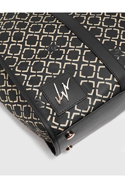 İLVİ Wels Kadın El Çantası Siyah Hakiki Deri