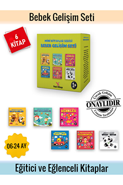 yeti kitap 0-2 Yaş Bebek Gelişim Seti , Bebek Hediye , Yenidoğan  (6 Kitap Kutulu Set)